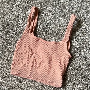 Ribbed Pink Crop Top
